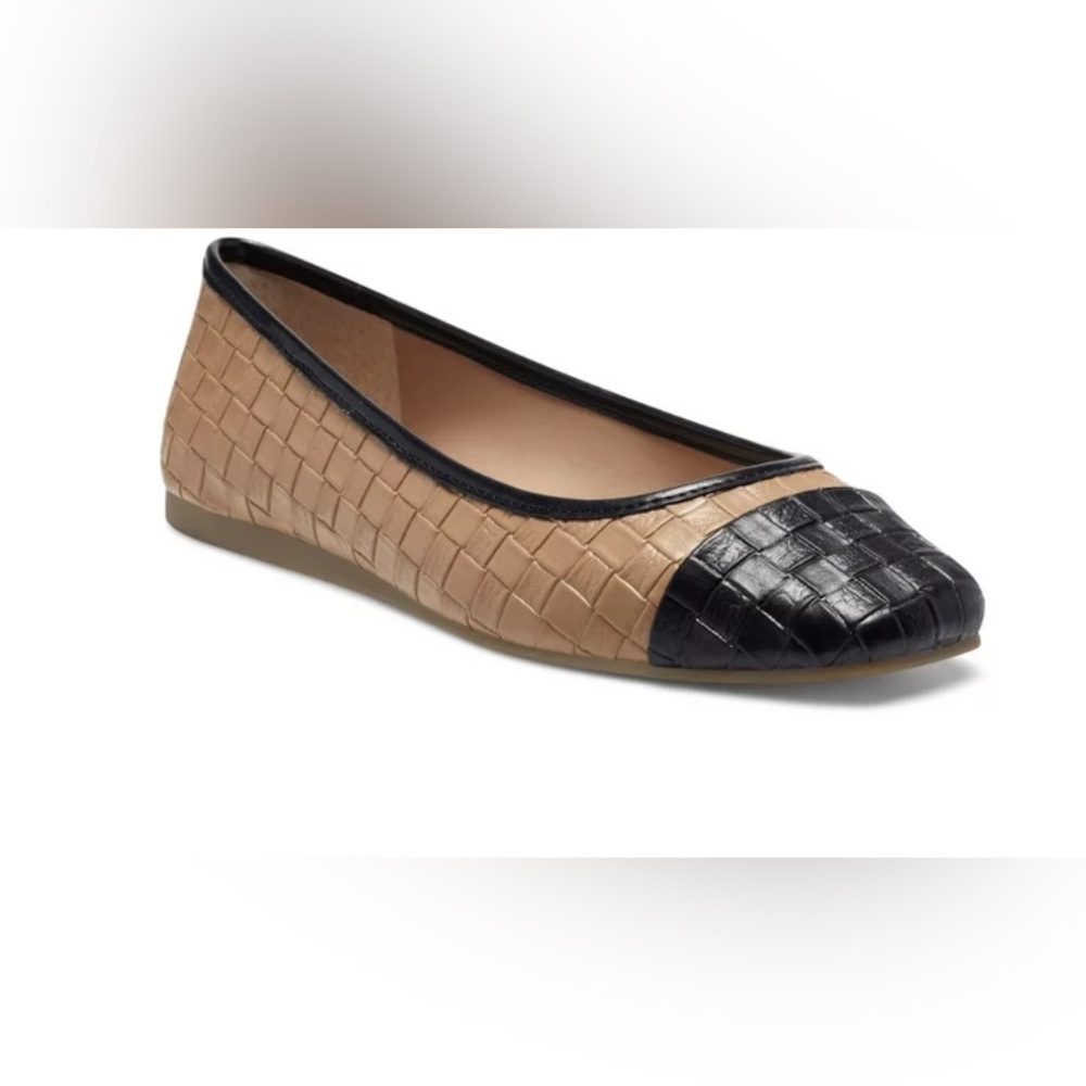 INC Brown Jenaya Square Toe Slip On Flats Shoes